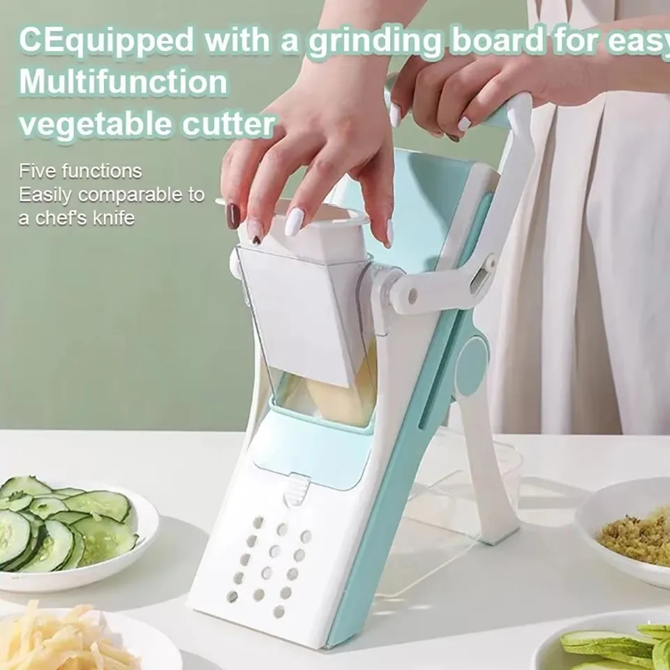 Donirt 5 in 1 Vegetable Cutter Mandoline Slicer Manual Food Chopper Fruit Potato Cucumber Carrot Meat Slicer Shredder Safe Slice thumbnail 2