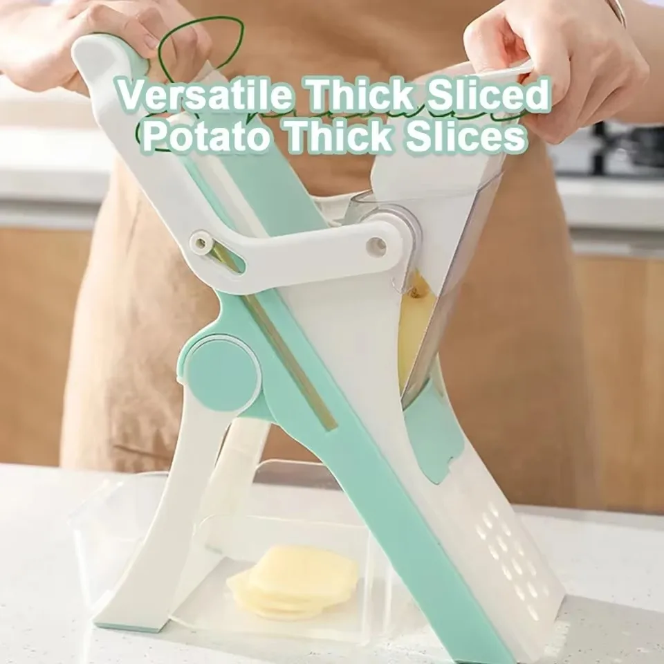 Donirt 5 in 1 Vegetable Cutter Mandoline Slicer Manual Food Chopper Fruit Potato Cucumber Carrot Meat Slicer Shredder Safe Slice thumbnail 3