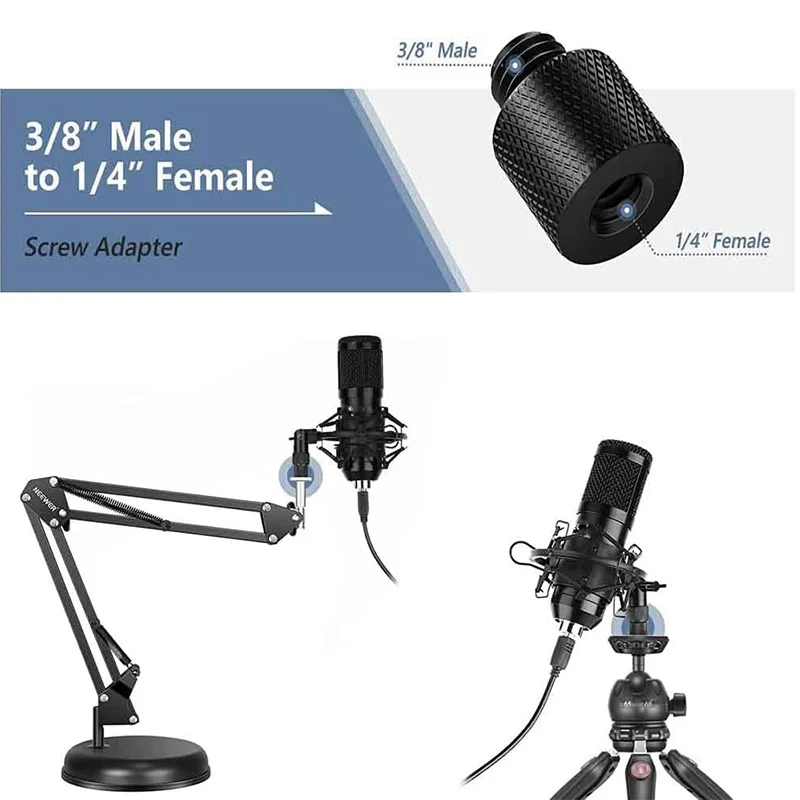1/4 to 3/8 Camera Conversion Screw Microphone 5/8-27 to 1/4 3/8 Adapter Screw Ballhead Tripod Photography Camera Accessories thumbnail 6