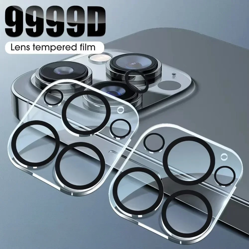 1-5Pcs Tempered Glass for iPhone 17 16 15 14 13 Pro Max Plus Mini Camera Lens Protector Black Circle Protective Lens Film Cover thumbnail 2