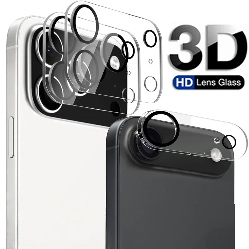 1-5Pcs Tempered Glass for iPhone 17 16 15 14 13 Pro Max Plus Mini Camera Lens Protector Black Circle Protective Lens Film Cover thumbnail 6