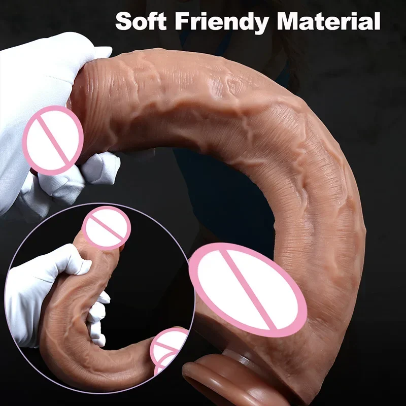 Spuer Bigger Realistic Dildos Silicone Layer Penis with Suction Cup Adult Sexy Toys for Woman Men Vagina Anal Massage Stimulator thumbnail 3