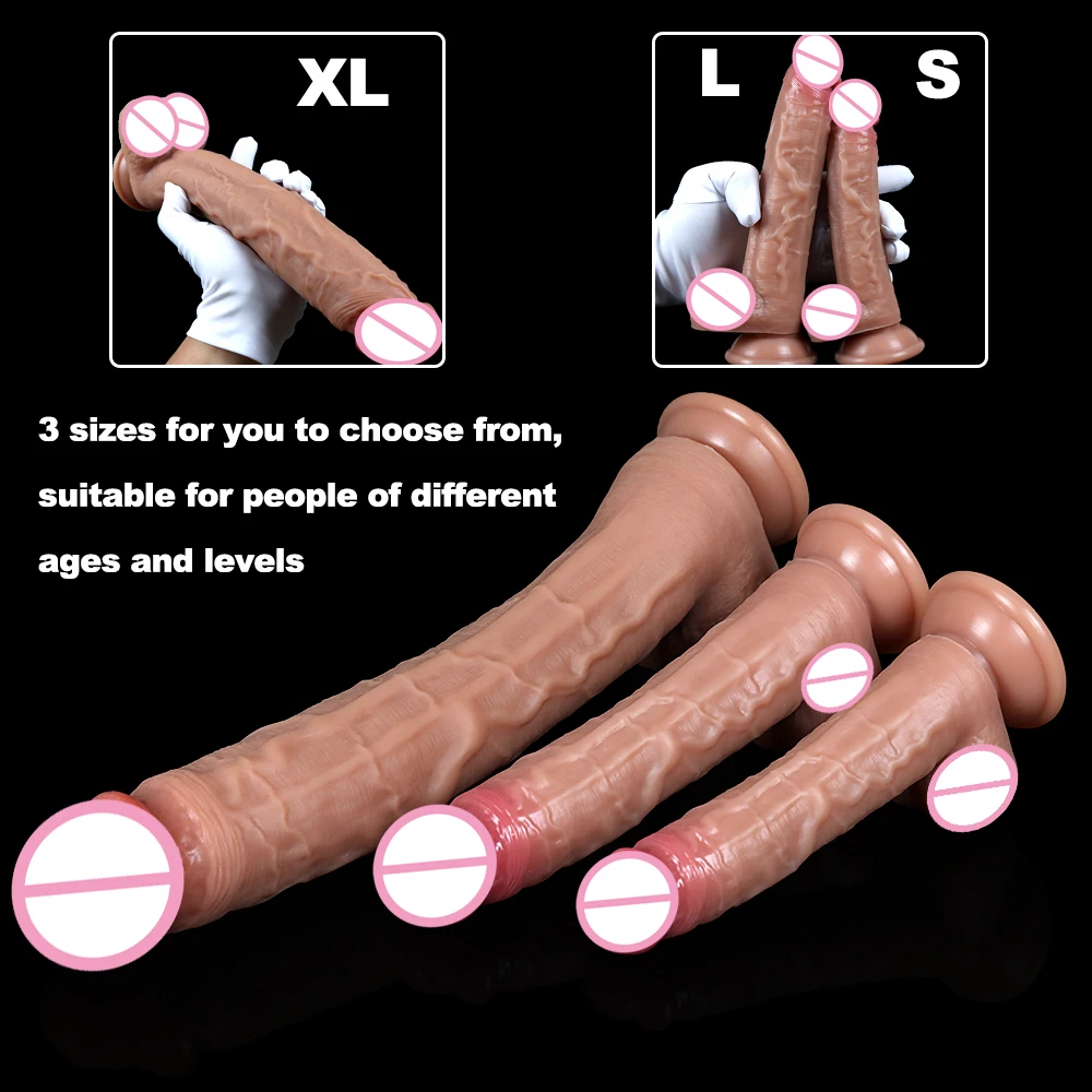 Spuer Bigger Realistic Dildos Silicone Layer Penis with Suction Cup Adult Sexy Toys for Woman Men Vagina Anal Massage Stimulator thumbnail 2