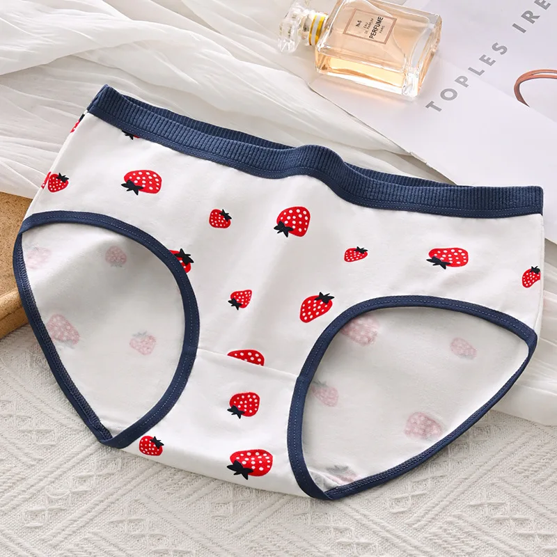5Pcs Cotton Underwear for Women Panties Sexy Shorts Print Fruit Cartoon Briefs Girls Sexy Lingeries Breathable Underpant Ladies thumbnail 6