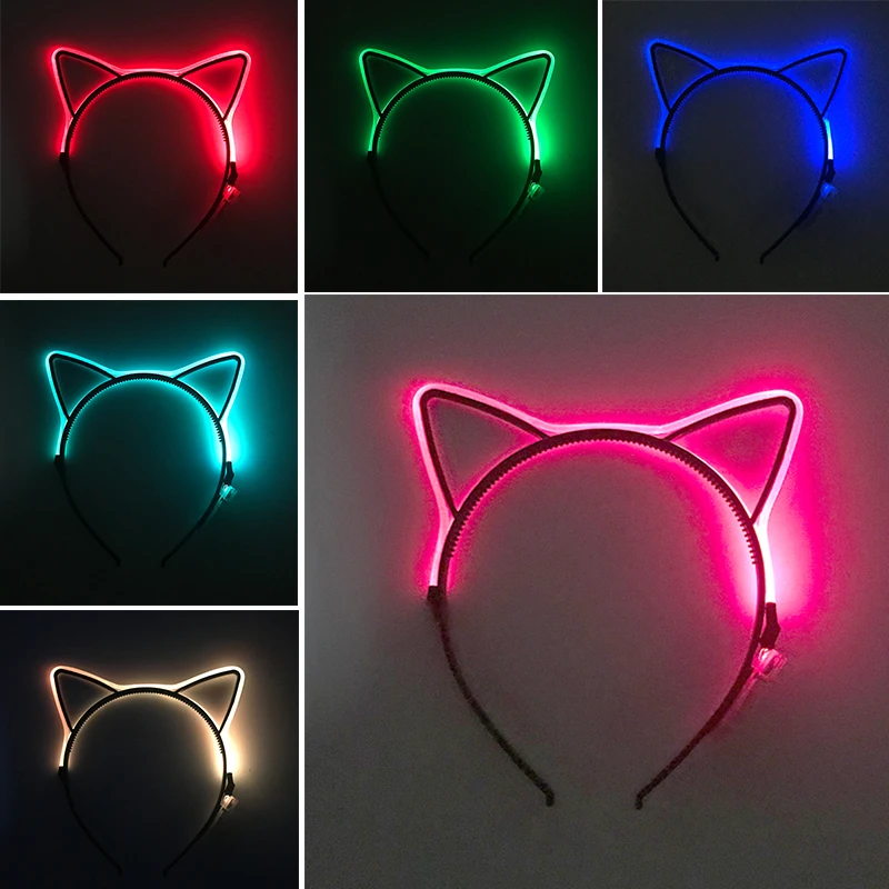 Halloween Christmas Anime Accessory Decorative Headwear Luminous LED Headband Glow Bow Ties Girls Women Cute Gift Headband thumbnail 2