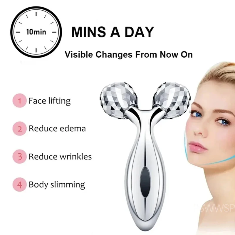 3D Facial Roller Massage Y Shape Face Lifting Massage 360 Rotate Full Body Musle Massage Relaxation Beauty Health Massge Roller thumbnail 5