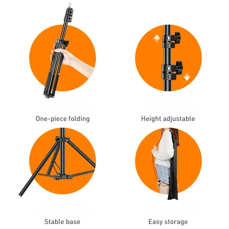 160cm Live Broadcast Tripod Landing Type Camera Anchor Selfie Light Frame Metal Thermometer Phone Holder thumbnail 2