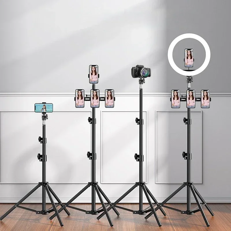 160cm Live Broadcast Tripod Landing Type Camera Anchor Selfie Light Frame Metal Thermometer Phone Holder thumbnail 2