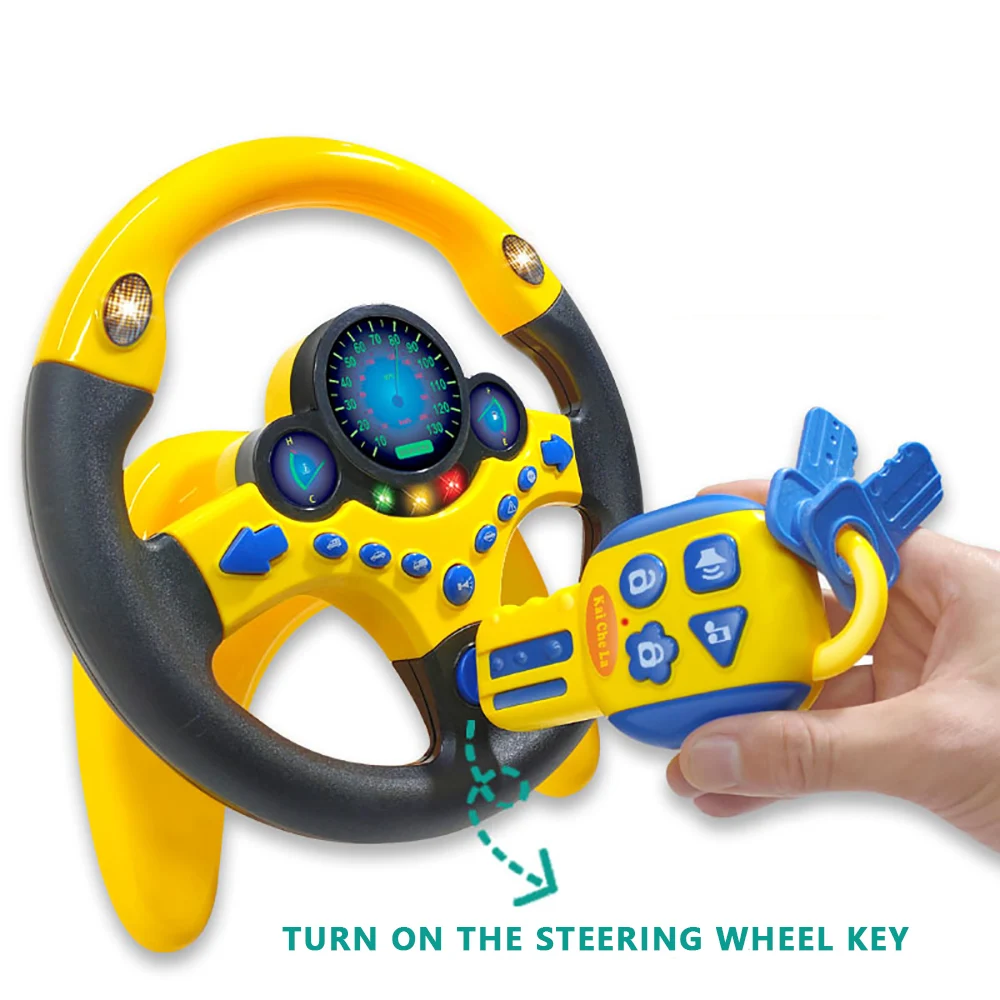 Electric Simulated Driving Steering Three-Dimensional Portable Wheel Copilot Toy Light And Sound Educational Children's Gifts thumbnail 3