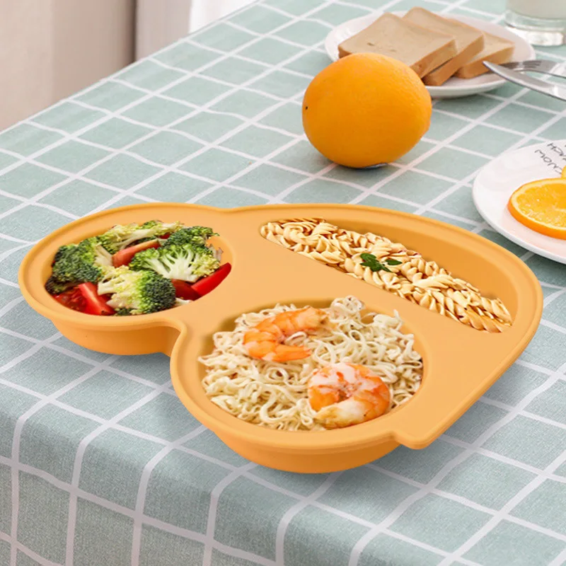 Safe Silicone Baby Dining Plate Car Shape Children's Dishes Infant Suction Bowl Toddler Training Tableware Kids Feeding Plates thumbnail 3