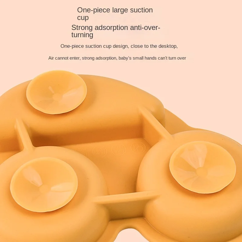 Safe Silicone Baby Dining Plate Car Shape Children's Dishes Infant Suction Bowl Toddler Training Tableware Kids Feeding Plates thumbnail 4