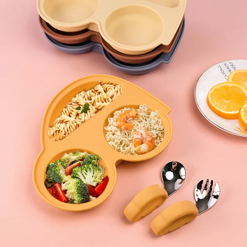 Safe Silicone Baby Dining Plate Car Shape Children's Dishes Infant Suction Bowl Toddler Training Tableware Kids Feeding Plates thumbnail 2