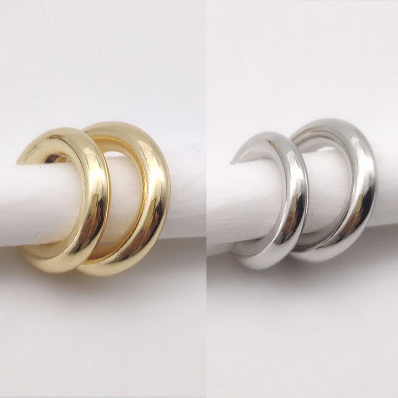 New Fashionable Unique Fake Perforated Metal Ear Clip Asymmetric Circular Cartilage Women Fashion Jewelry Gift Ear Cuff Girl thumbnail 5