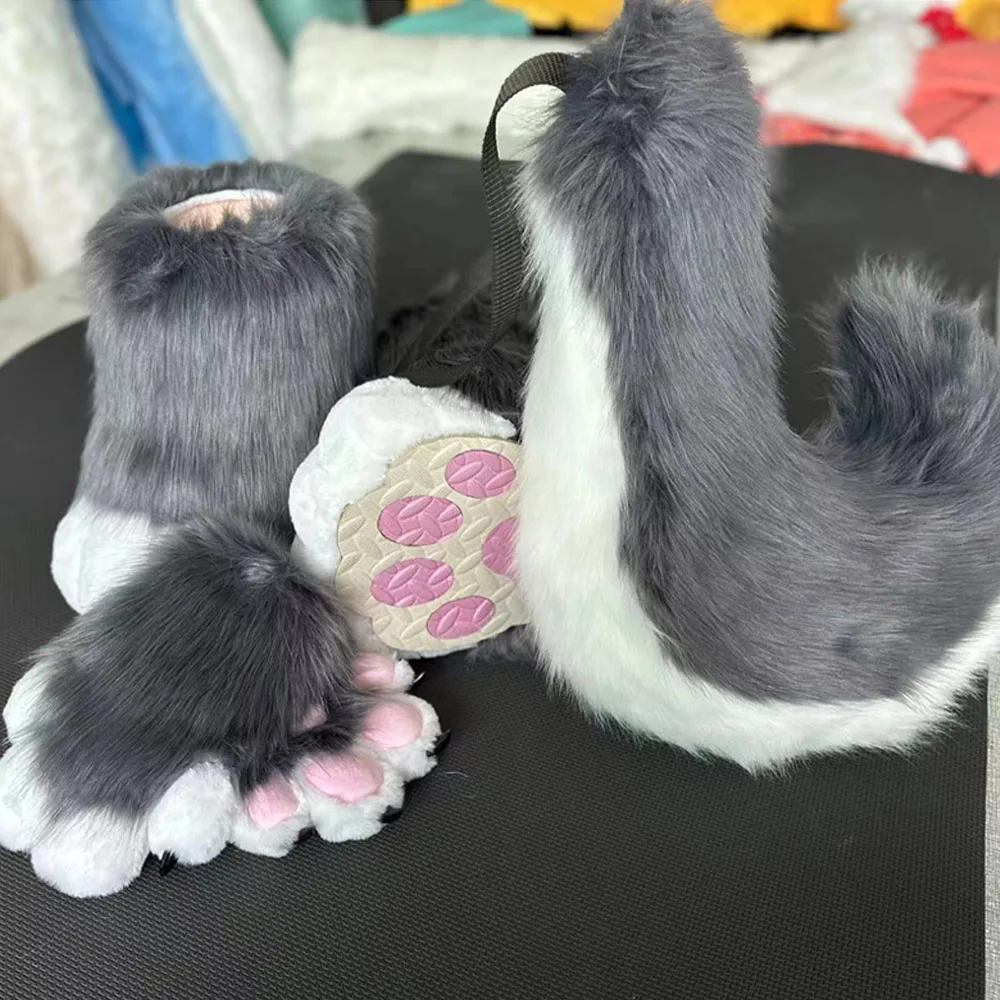 In Stock Fursuits head cheap animal head costume cat  furry head kemono cute dog head costume  role-playing costume thumbnail 6