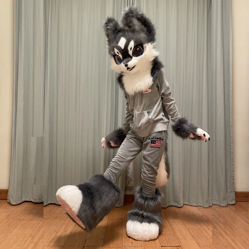 In Stock Fursuits head cheap animal head costume cat  furry head kemono cute dog head costume  role-playing costume thumbnail 2