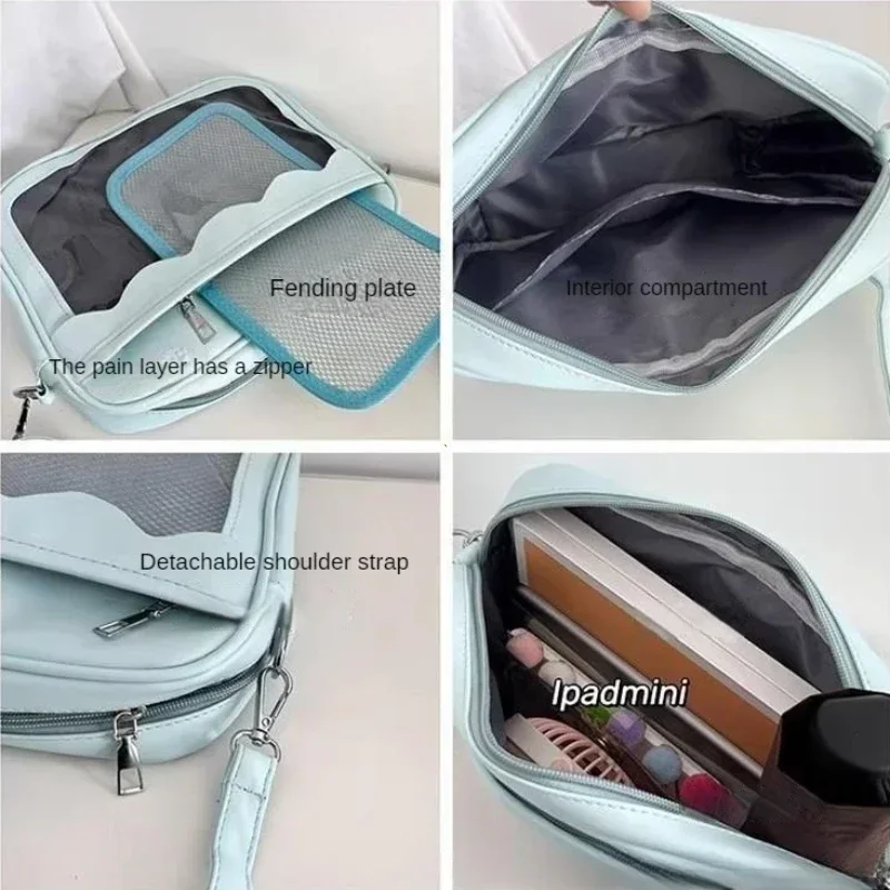 Japanese Harajuku Ita Bag for Women PU Transparent Pocket Itabag High School Girls Uniform JK Crossbody Shoulder Bag Handbags thumbnail 6
