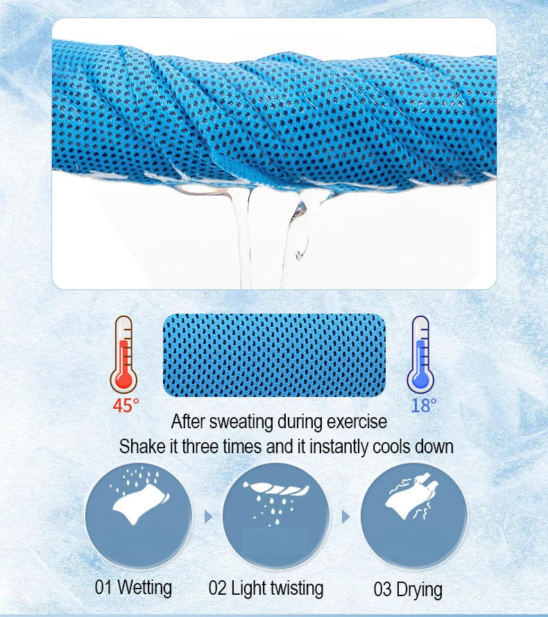 2pcs Ice Cooling Wristband Exercise Breathable Tennis Wristband Outdoor Sports Sweatband For Running Fitness Yoga Cycling Hiking thumbnail 4