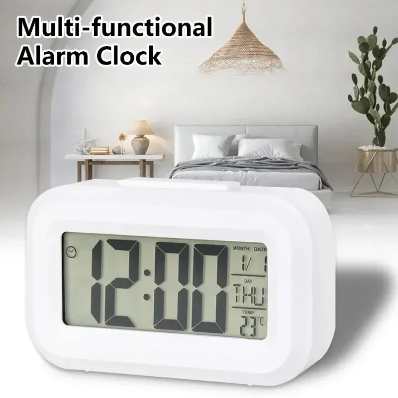 Led Digital Alarm Clock Backlight Data Times Calendar Desktop Multi-function Electronic Bedroom Decoration Desk Decorations Wall thumbnail 2