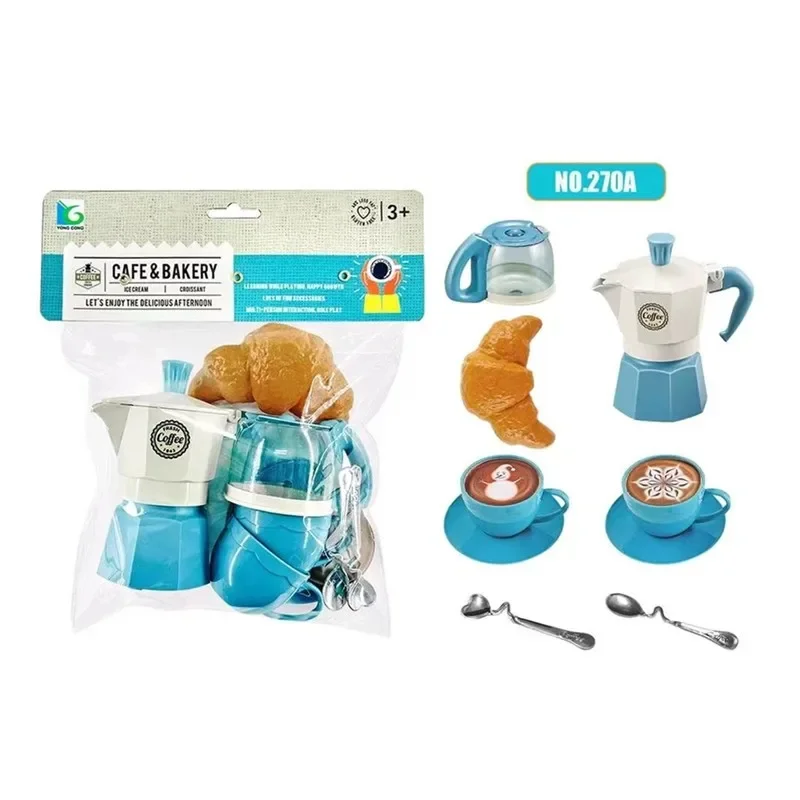 Pretend Play Simulation Coffee Set Tableware Play House/Outdoor Kitchen DIY Afternoon Tea Game Toy For Children Kids Gift thumbnail 5