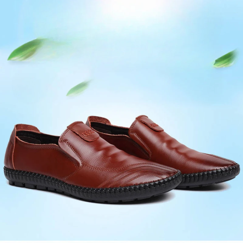 2024 Autumn Casual Men's Shoes Versatile soft leather footwear Fashion comfortable loafers male breathable new flat Zapatos thumbnail 4