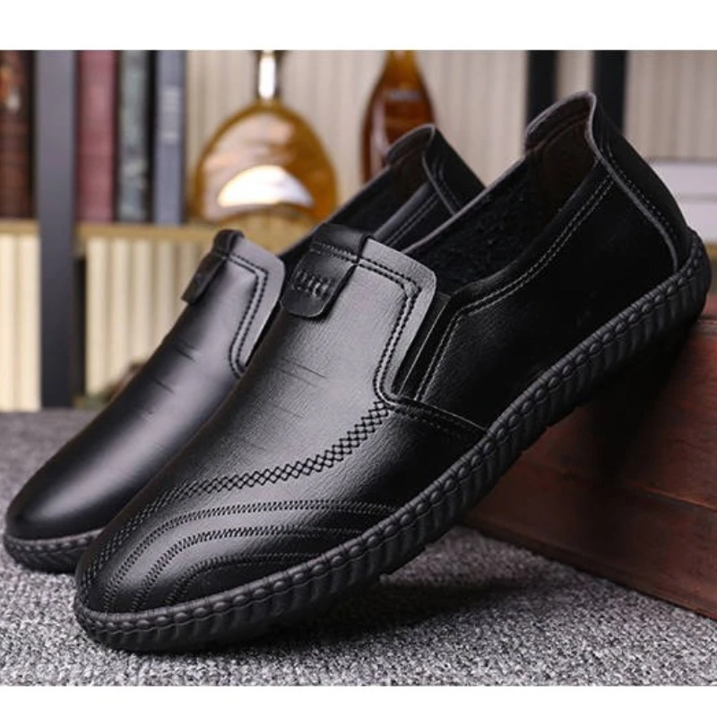 2024 Autumn Casual Men's Shoes Versatile soft leather footwear Fashion comfortable loafers male breathable new flat Zapatos thumbnail 3