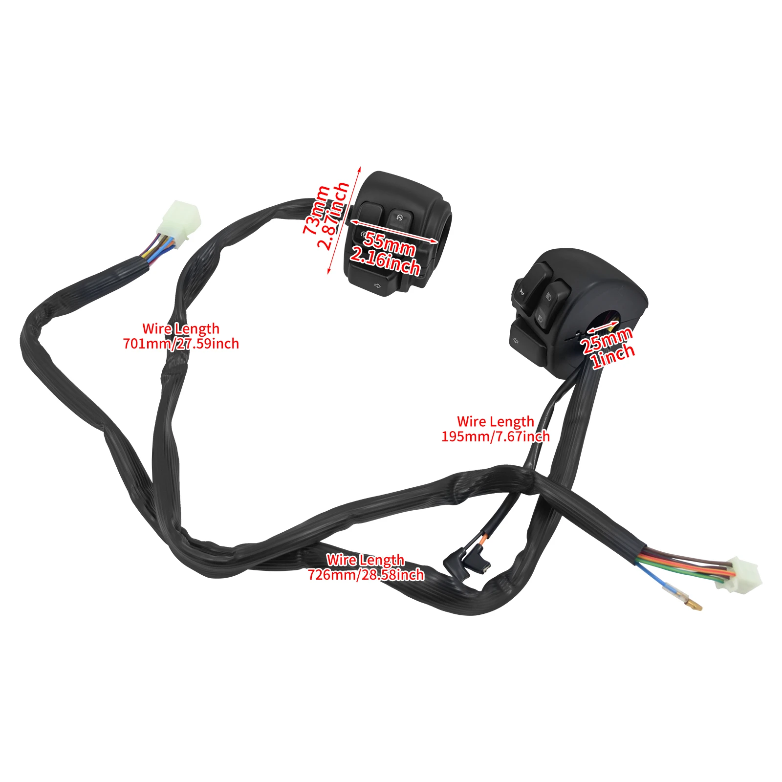 Motorcycle 1" 25mm Handlebar Control Switch Handle Bar Turn Signal Switch For Harley Sporster XL 883 96-13 Softail Breakout Dyna thumbnail 6