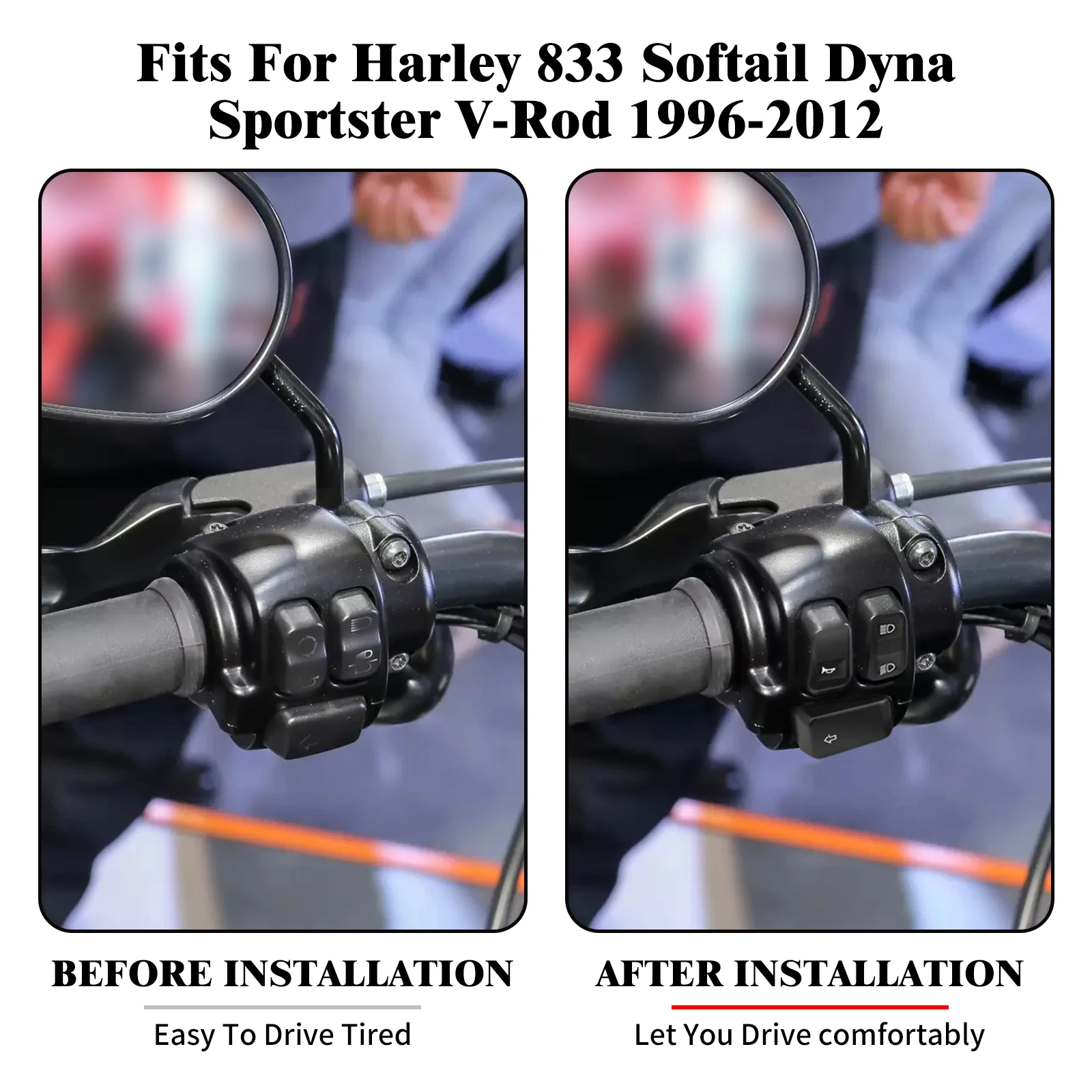 Motorcycle 1" 25mm Handlebar Control Switch Handle Bar Turn Signal Switch For Harley Sporster XL 883 96-13 Softail Breakout Dyna thumbnail 2