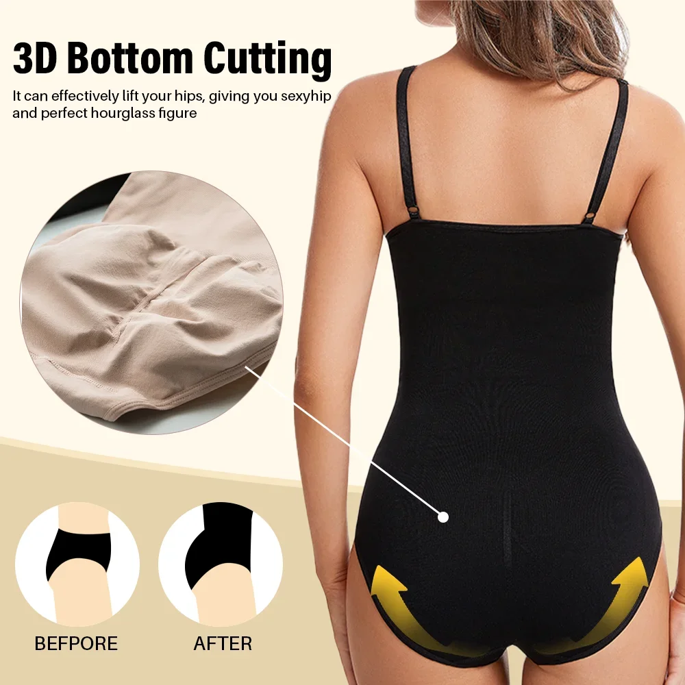 Women Slimming Shapewear Seamless Slimming Butt Lifter Full Body Shaper Smooth Out Bodysuit Open Crotch High Elastic Body Suits thumbnail 4