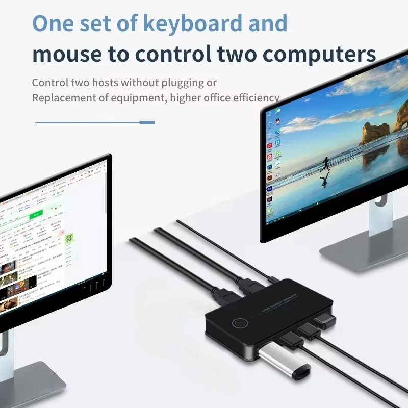 USB 3.0 KVM Switch Adapter 2 Inputs 4 Outputs USB Shared Switcher for PC Laptop Keyboard Mouse Printer USB Switch Controller Hub thumbnail 2