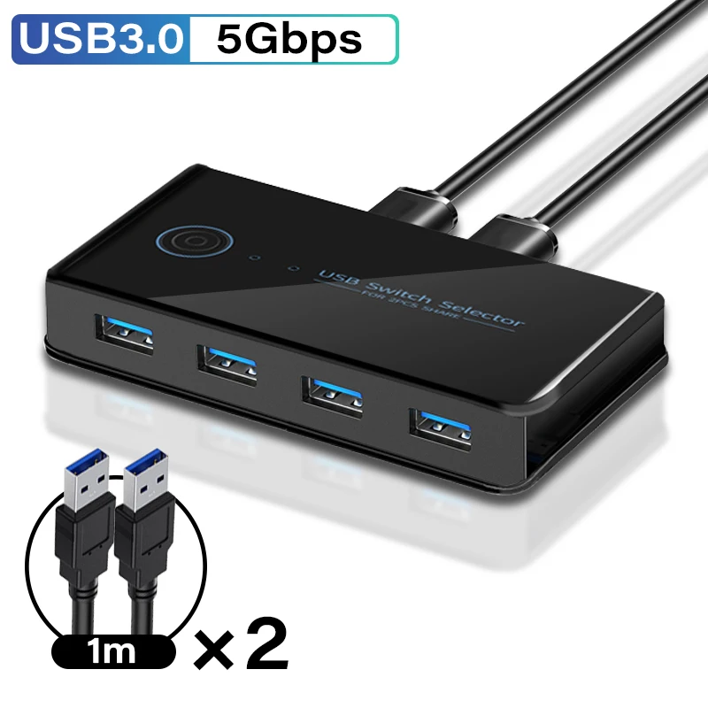 USB 3.0 KVM Switch Adapter 2 Inputs 4 Outputs USB Shared Switcher for PC Laptop Keyboard Mouse Printer USB Switch Controller Hub thumbnail 5