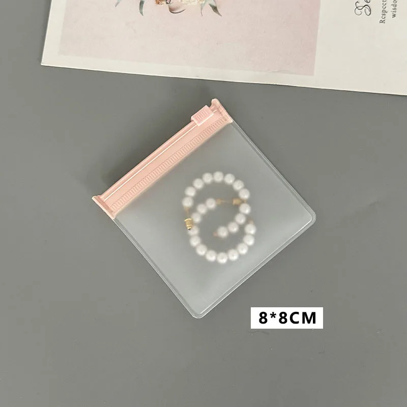 50pcs Small Pink Zipper Jewelry Storage Pouches Frosted Jewelry Packaging Bags for Accessories Charms Beads Gift Retail Display thumbnail 6