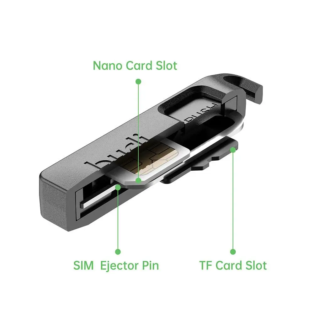 BUDI SIM TF Card Slot Storage Box With Mobile Phone Card Ejector Pin Anti-Lost Lanyard Universal Phone Ejector Pin SIM Card Tray thumbnail 4