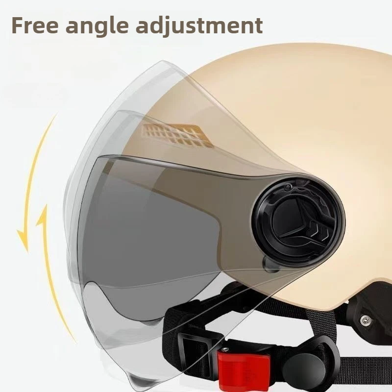 Bicycle Safety Helmet 3C Certified Men's and Women's Adult Children Cartoon Electric Bicycle Motorcycle Half Helmet with Goggles thumbnail 4