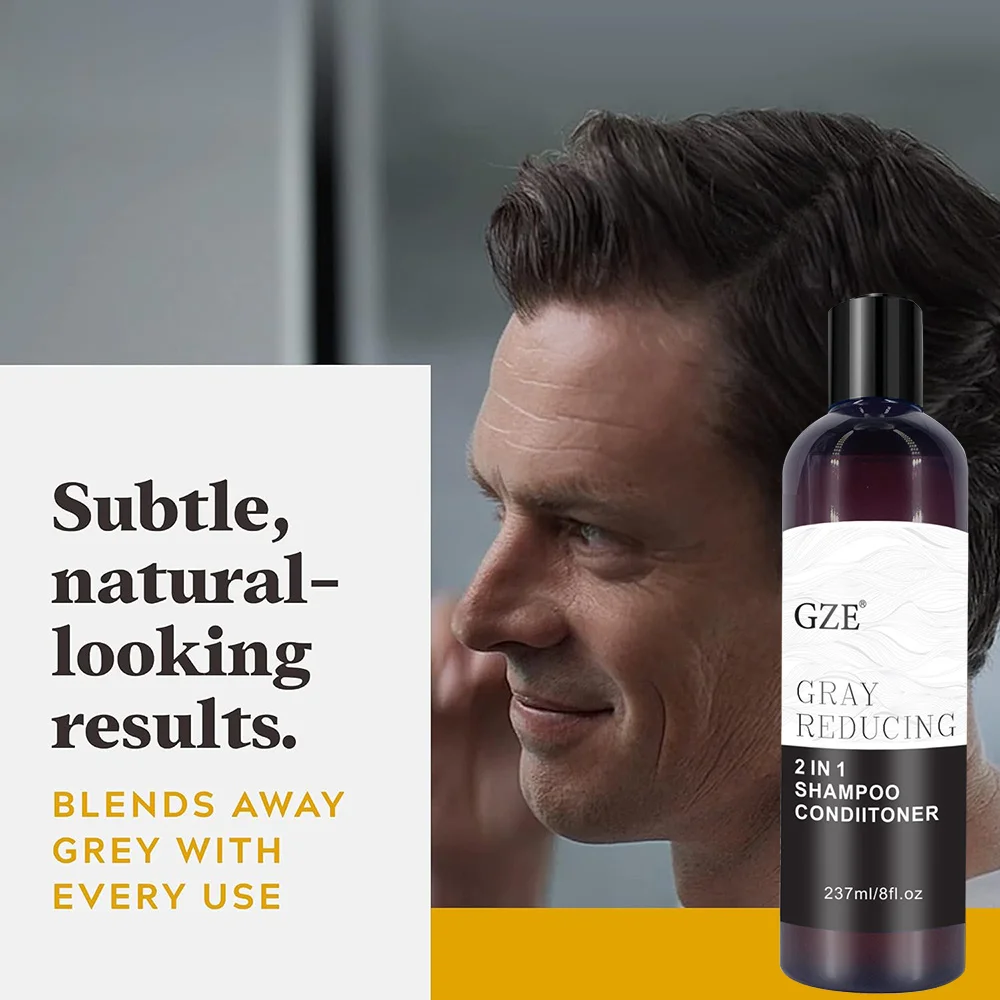 GZE Grey Reducing 2-In-1 Shampoo Conditioner - Softening Properties Say Goodbye to Grey Hair Eliminate Unwanted Grey Hair Tones thumbnail 4
