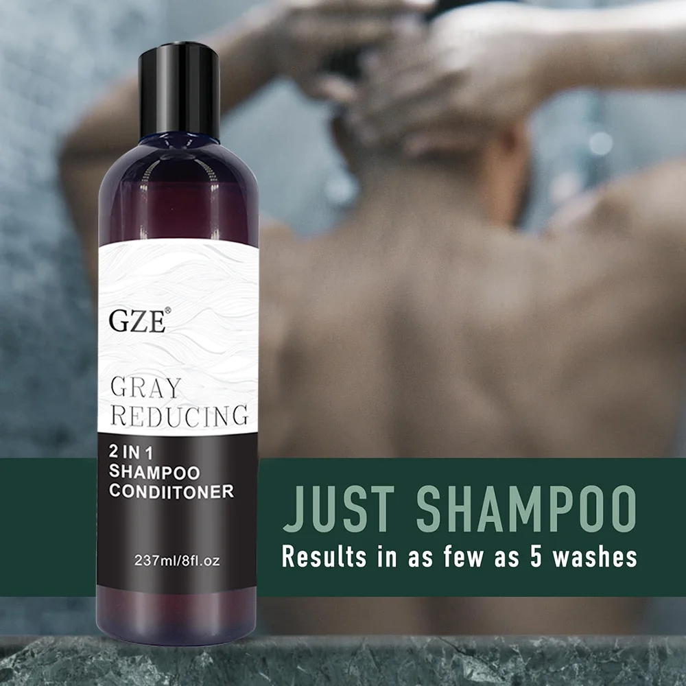 GZE Grey Reducing 2-In-1 Shampoo Conditioner - Softening Properties Say Goodbye to Grey Hair Eliminate Unwanted Grey Hair Tones thumbnail 5