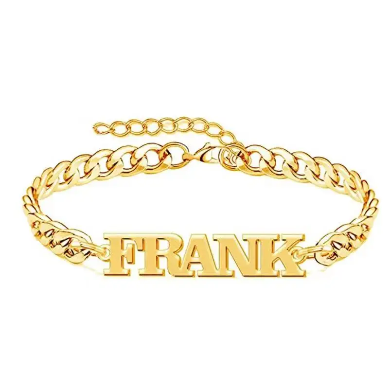 New Custom Name Charm Bracelet for Women Personalized Stainless Steel Cuban Bracelet Jewelry Accessories Boyfriend Couple Gift thumbnail 6