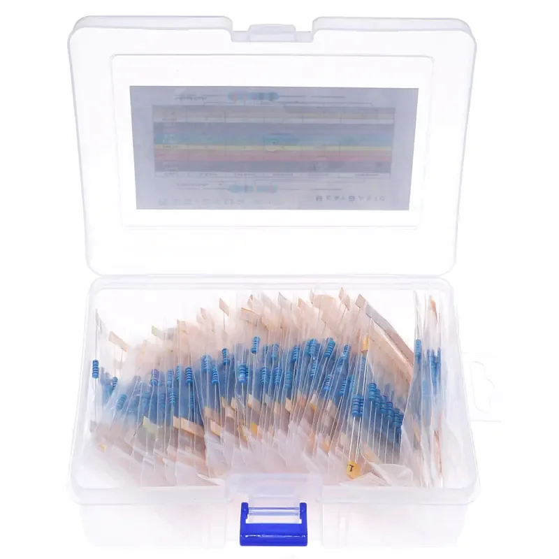 1/8W 1/4W 1/2W 1W 2W Metal Film Resistors Assortment Kit Box 1% 0 ohm - 10 M Electronic Components resistor package thumbnail 4