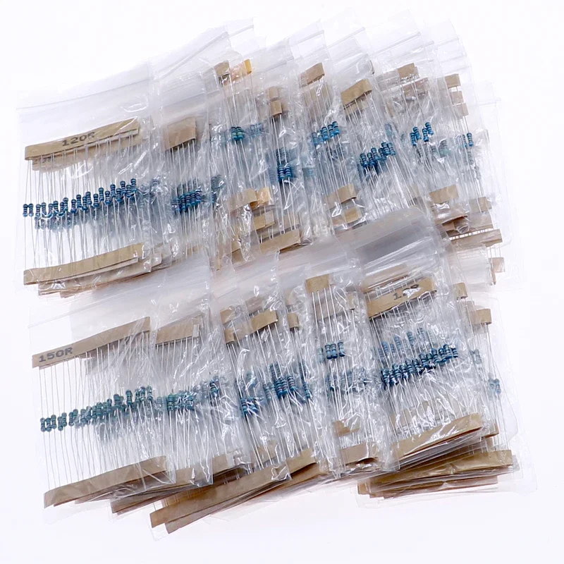 1/8W 1/4W 1/2W 1W 2W Metal Film Resistors Assortment Kit Box 1% 0 ohm - 10 M Electronic Components resistor package thumbnail 5