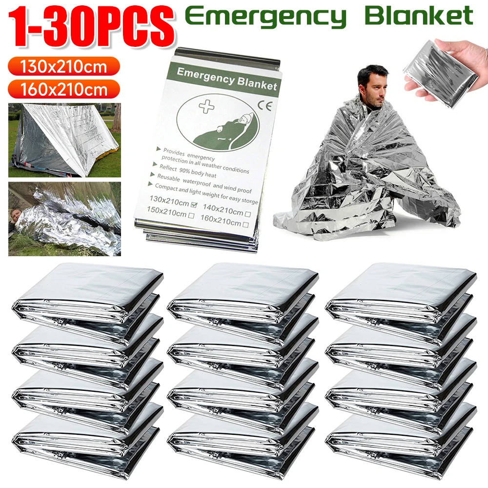 Emergency Blanket Outdoor Survive First Aid Hiking Rescue Kit Windproof Waterproof Foil Thermal Blanket Survival Thermal Cover