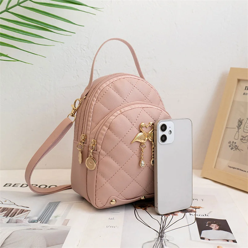 Women's Fashion Swan Tassel Pendant Mini Backpack Fashion Backpack Student Small Book Bag thumbnail 4