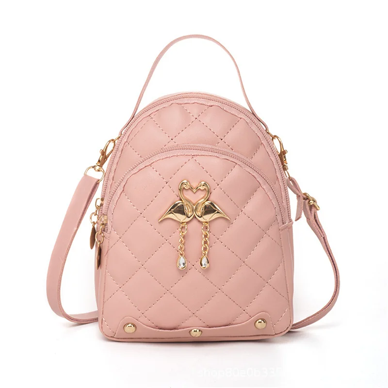 Women's Fashion Swan Tassel Pendant Mini Backpack Fashion Backpack Student Small Book Bag thumbnail 2
