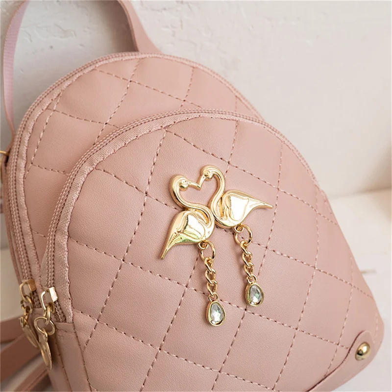 Women's Fashion Swan Tassel Pendant Mini Backpack Fashion Backpack Student Small Book Bag thumbnail 6