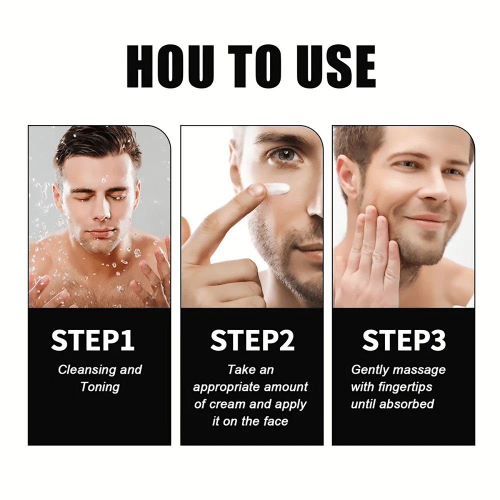 Men's Retinol Face Cream Nourishing Moisturizing Fade Fine Lines Smooth Wrinkles Younger Firming Lifting Shrink Pores Skin Care thumbnail 6