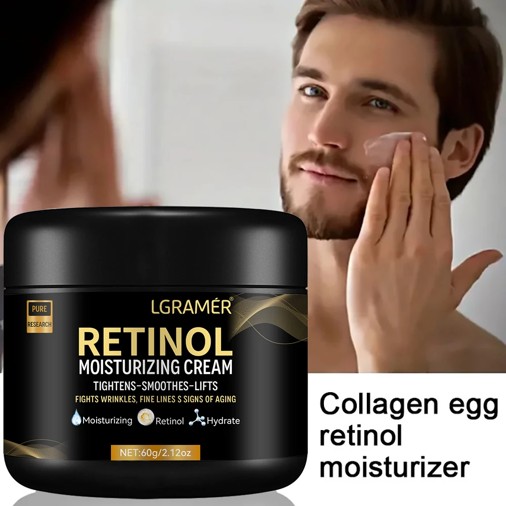 Men's Retinol Face Cream Nourishing Moisturizing Fade Fine Lines Smooth Wrinkles Younger Firming Lifting Shrink Pores Skin Care thumbnail 3