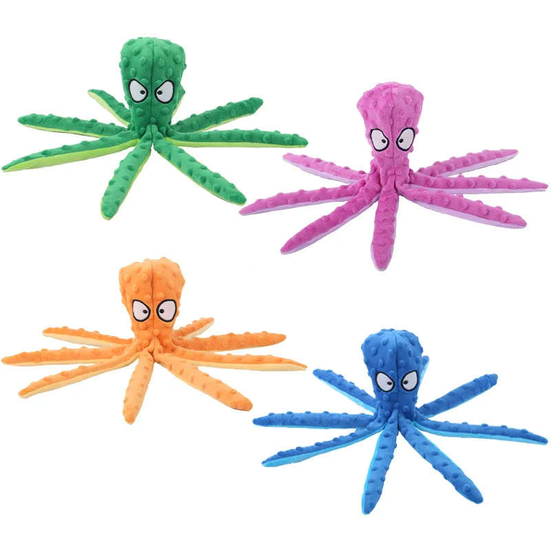 Pet Plush Toy Octopus Dog Interactive Toy Indestructible Bite Resistant Sound Puppy squeaky Octopu Dogs Rattle For Toys Supplies thumbnail 4