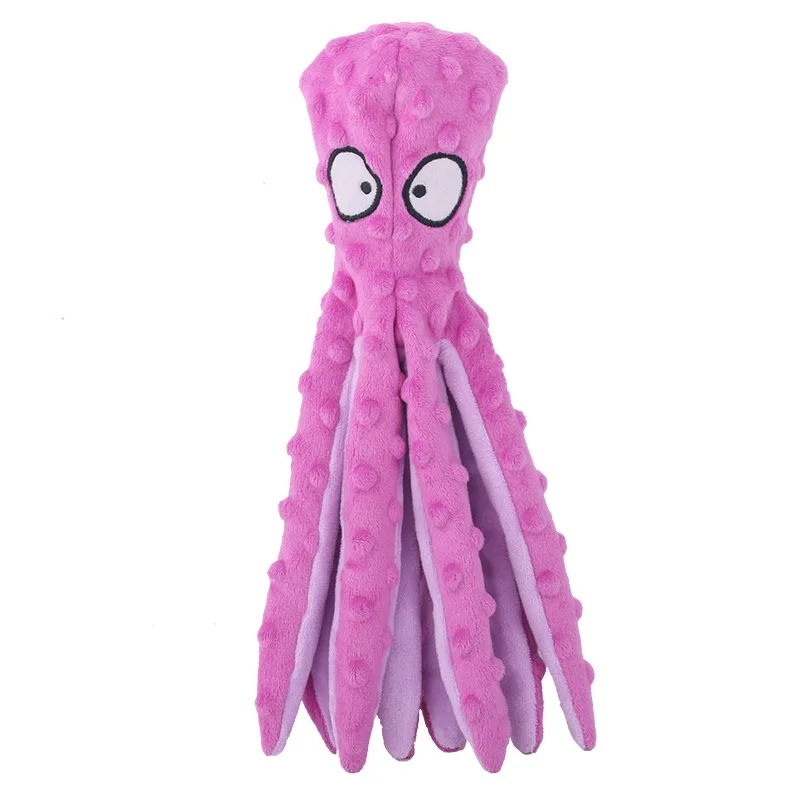 Pet Plush Toy Octopus Dog Interactive Toy Indestructible Bite Resistant Sound Puppy squeaky Octopu Dogs Rattle For Toys Supplies thumbnail 3