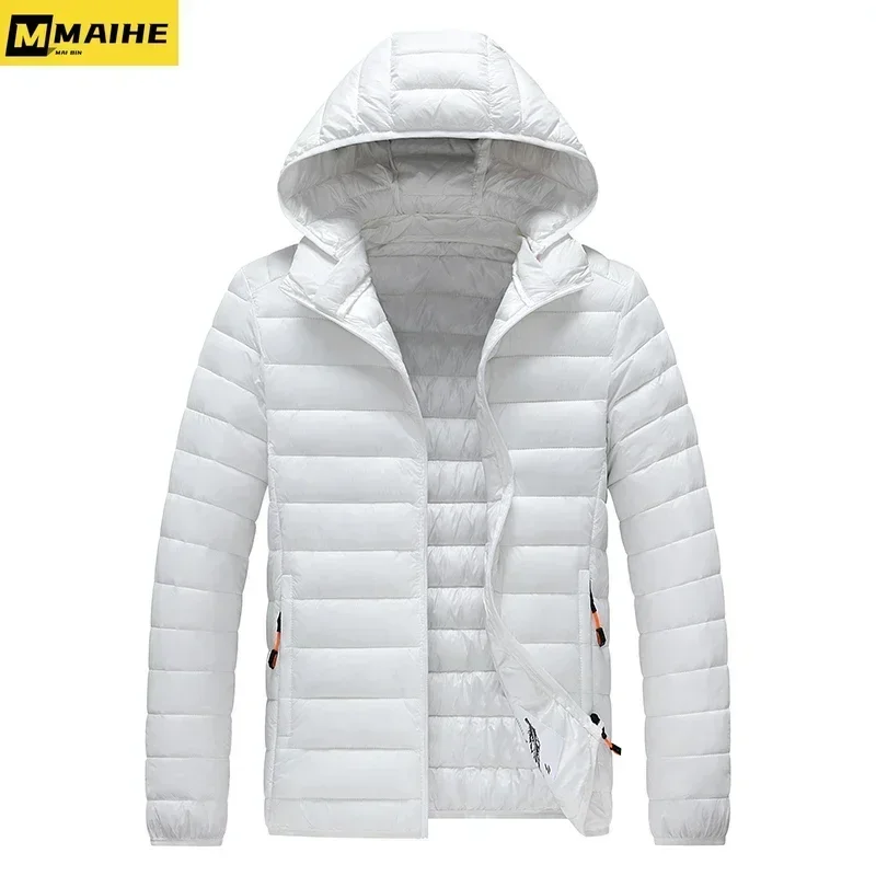 8XL Winter Lightweight Jacket Men's Fashionable All-match Detachable Hat Down Cotton Warm Coat Outdoor Skiing Windproof Parkas thumbnail 5