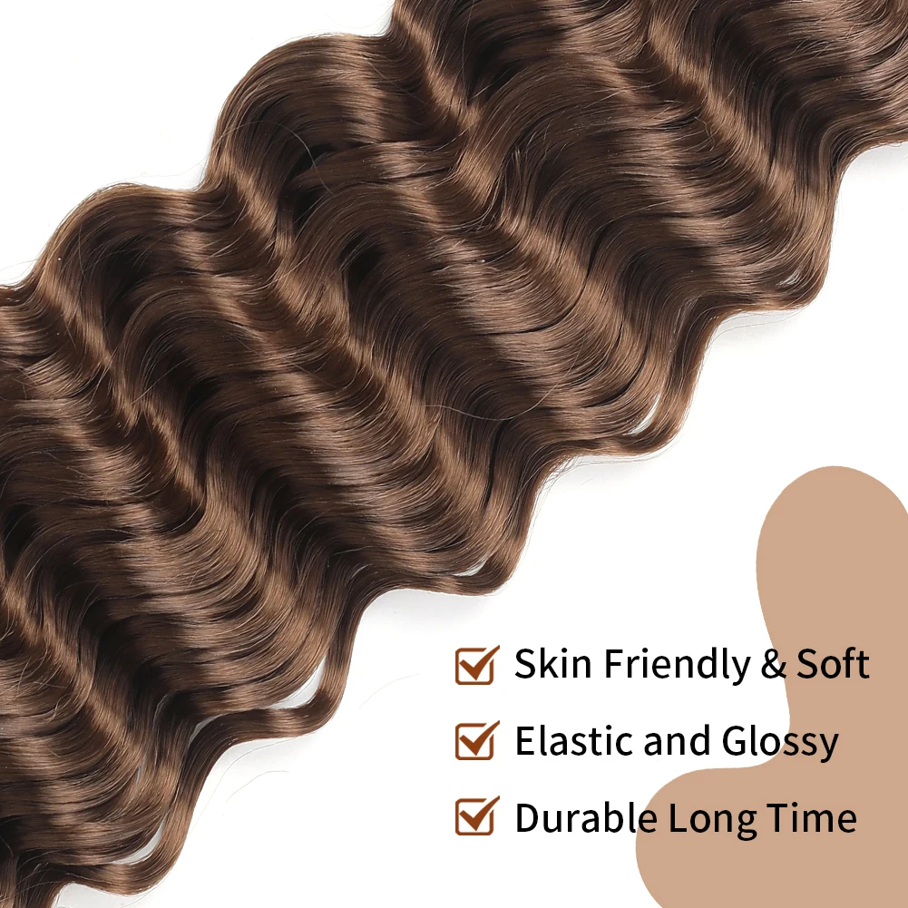 Curly Braiding Synthetic Hair Deep Wave Bulk Hair Crochet Hair For Braiding No Weft Bundle Brazilian Virgin Water Curly 22 Inch thumbnail 4