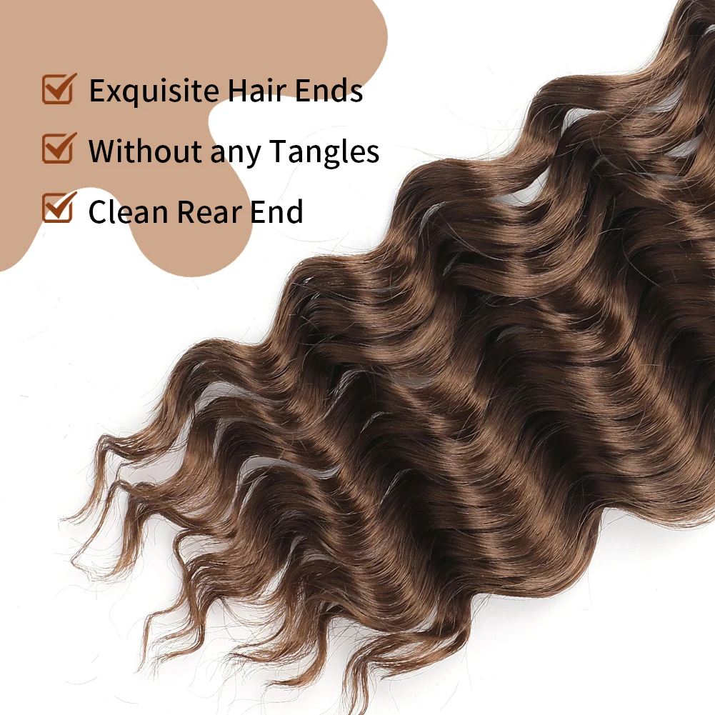 Curly Braiding Synthetic Hair Deep Wave Bulk Hair Crochet Hair For Braiding No Weft Bundle Brazilian Virgin Water Curly 22 Inch thumbnail 5