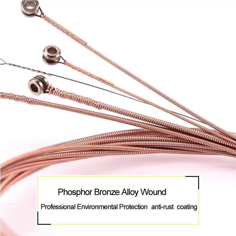 1 Set Alice A206 Acoustic guitar strings 6 pcs set copper strings 1-6 for acoustic guitar Stainless Steel Coated Phosphor Bronze thumbnail 2